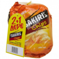 Πατατάκια TSAKIRIS με αλάτι 3x140gr (2+1 δώρο)