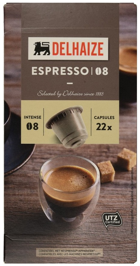 Κάψουλες espresso DELHAIZE 08 22x5gr